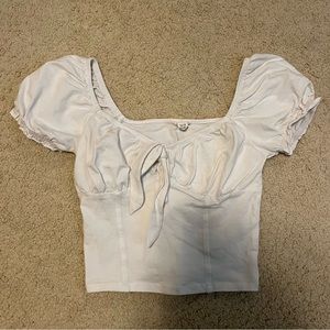 Garage corset white puff sleeve top